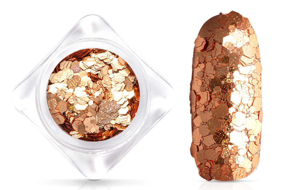 Jolifin Hexagon Glitter - hypnotic copper