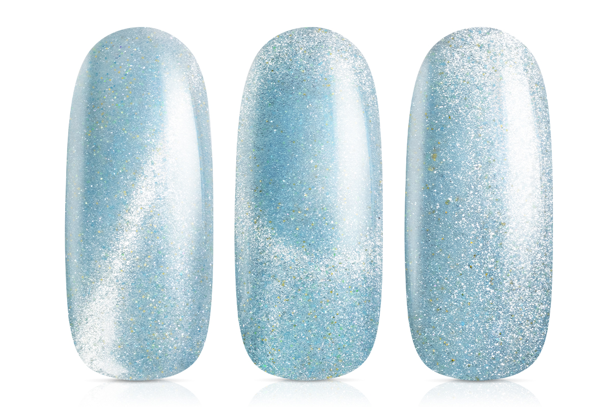 Jolifin LAVENI Shellac - Cat-Eye super shine pastell-blue 10ml