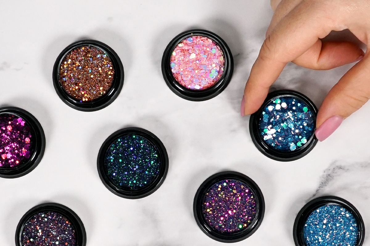 Jolifin LAVENI Glitter Jar - empty container 3pcs.