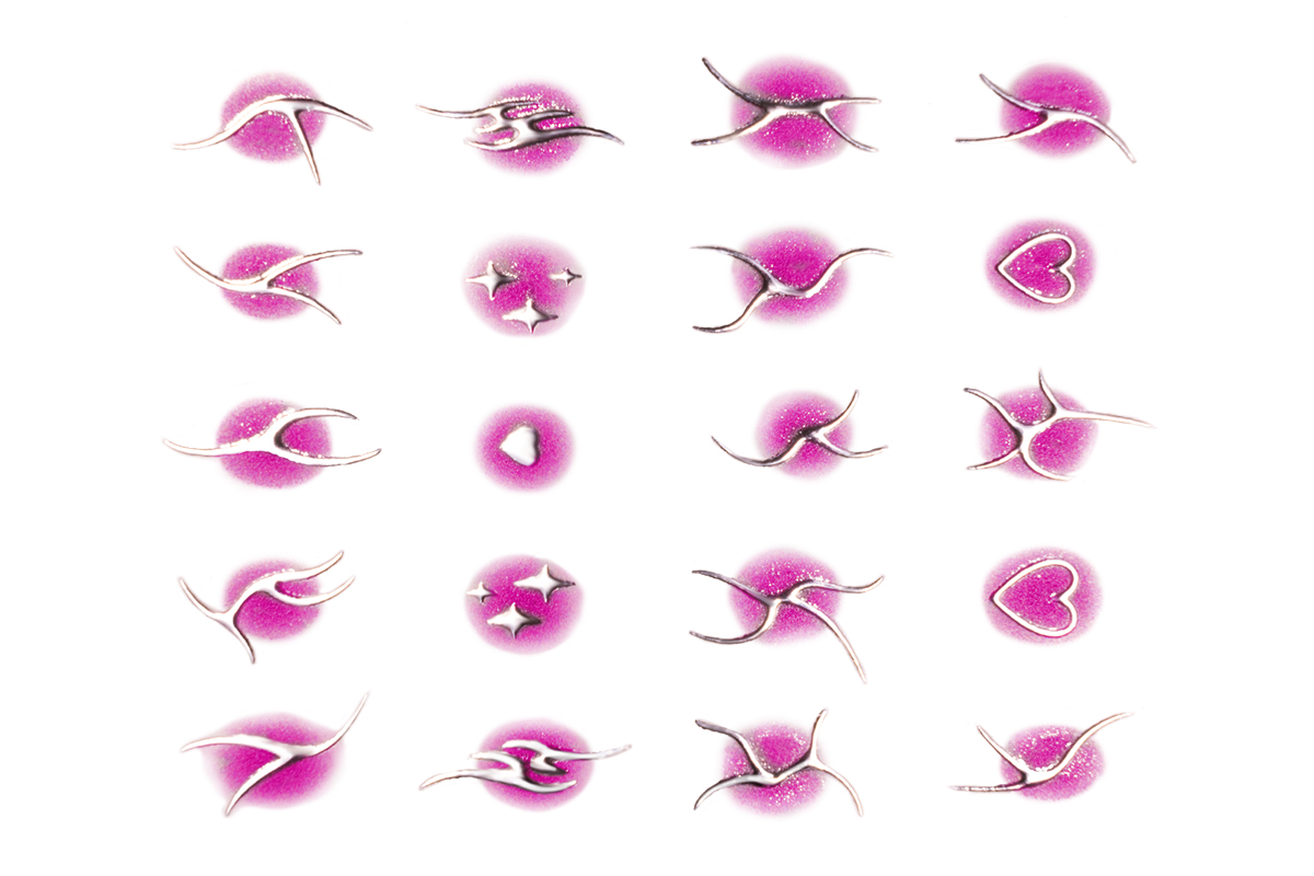 Jolifin LAVENI XL Sticker - silver aura magenta