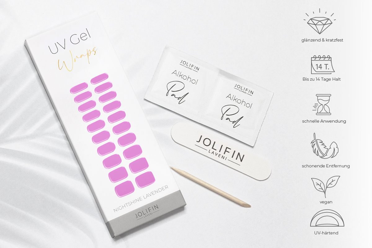 Jolifin LAVENI UV Gel-Wraps - nightshine lavender