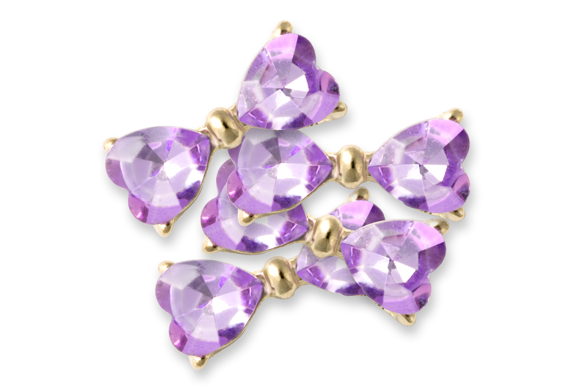 Jolifin Overlay - Schleife Kristallherzen lila