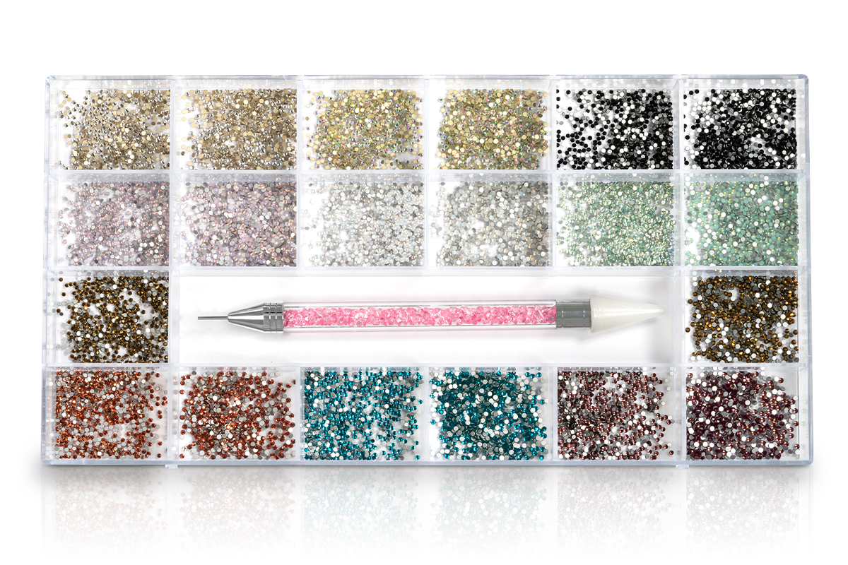 Jolifin LAVENI XXL rhinestone box - colourful mini mix