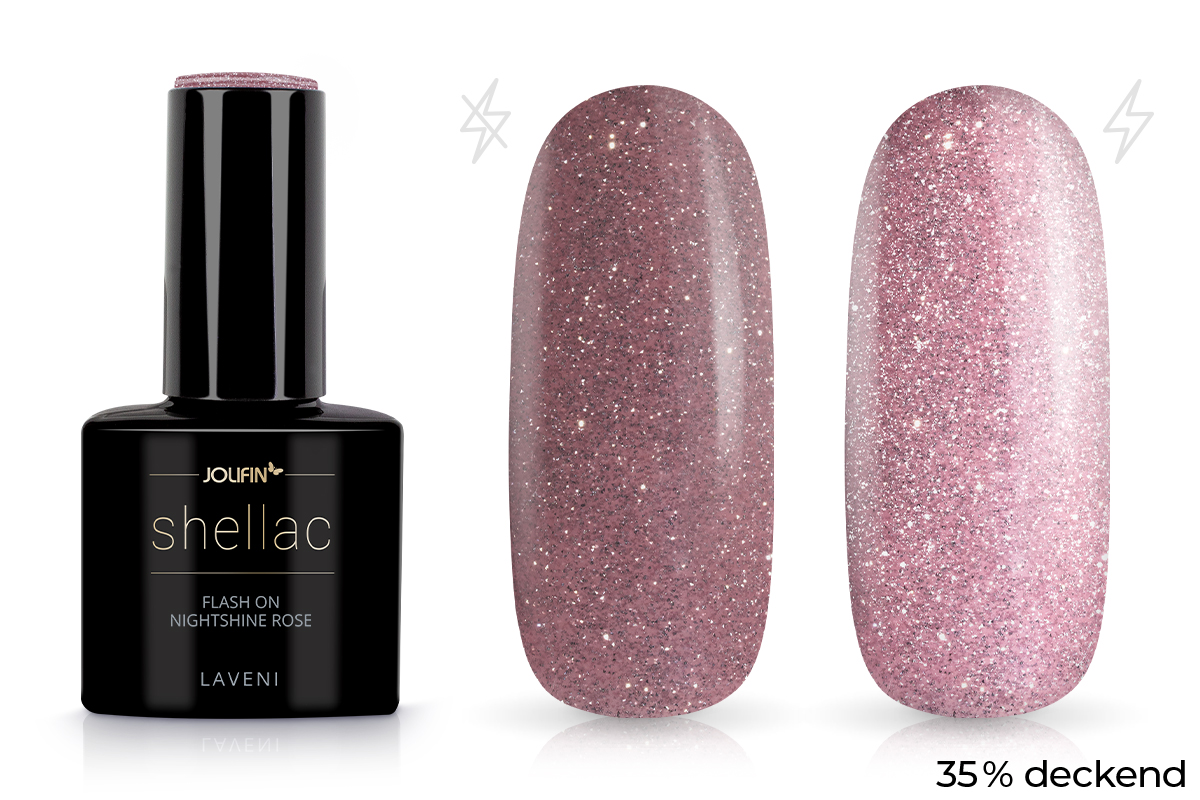 Jolifin LAVENI Shellac - FlashOn Nightshine rose 10ml