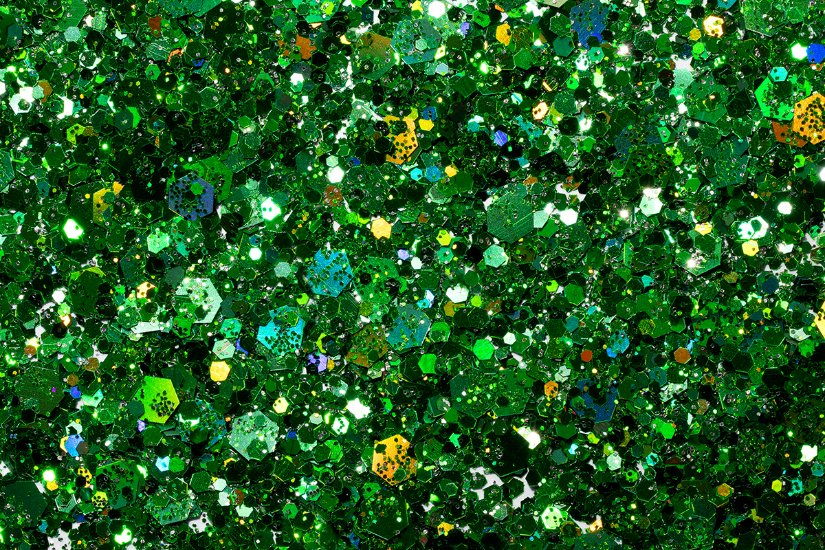 Jolifin Hexagon Glittermix - hologramm green