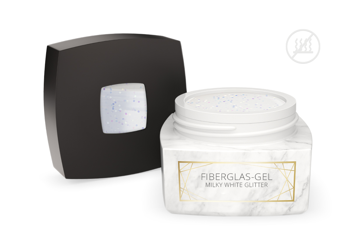 Jolifin LAVENI PRO - Fiberglas-Gel milky white Glitter 30ml