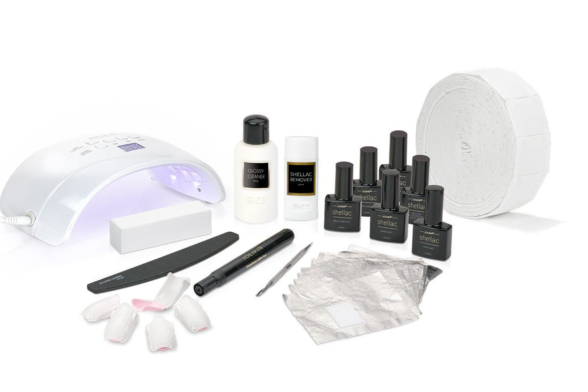 Jolifin LAVENI Shellac Starter-Set - M - Basic Gerät Babyboomer