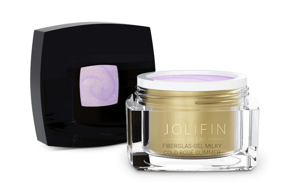 Jolifin LAVENI - Fiberglas-Gel milky cold-rosé Glimmer 30ml