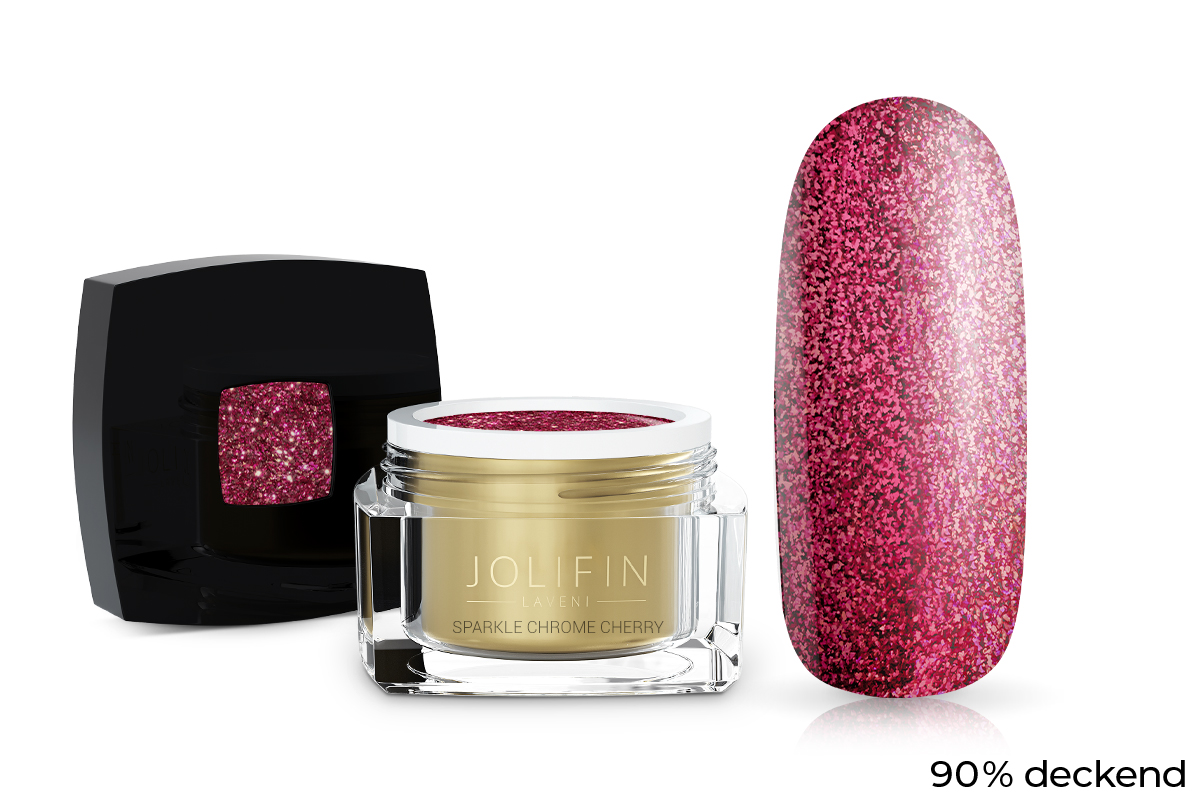 Jolifin LAVENI Colour Gel - sparkle chrome cherry 5ml