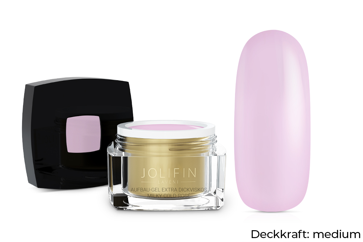 Jolifin LAVENI - Aufbau-Gel extra dickviskos milky cold-rosé 5ml