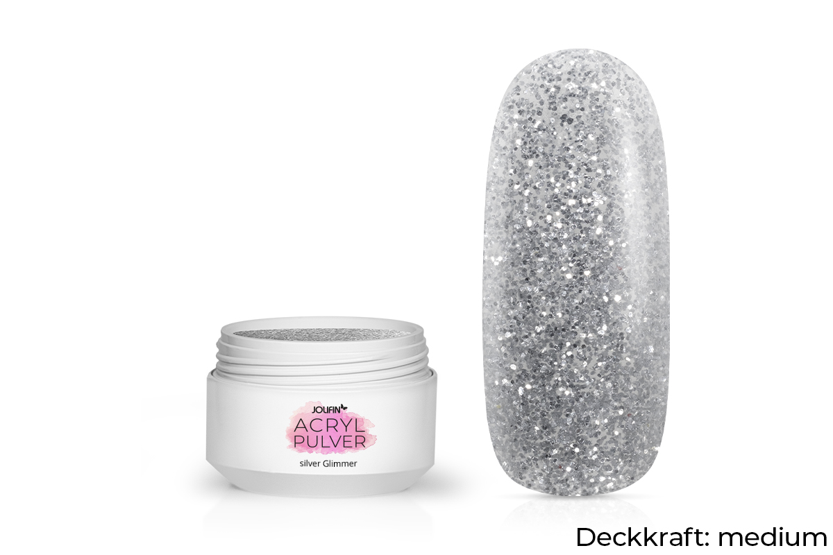 Jolifin Acryl Farbpulver - silver Glimmer 5g