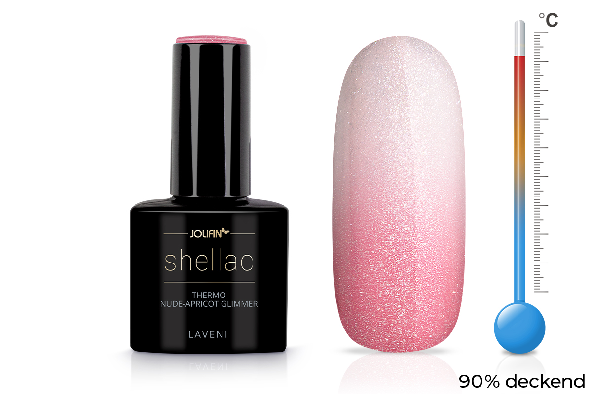Jolifin LAVENI Shellac - Thermo nude-apricot Glimmer 10ml