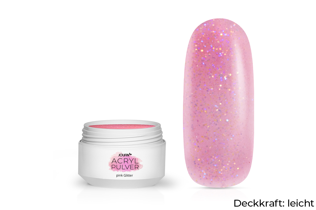 Jolifin Acryl Farbpulver - pink Glitter 5g