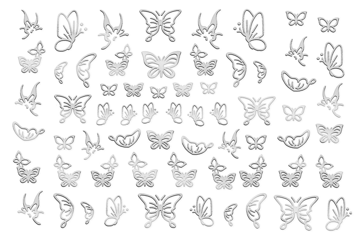 Jolifin LAVENI XL Sticker - Butterfly silver