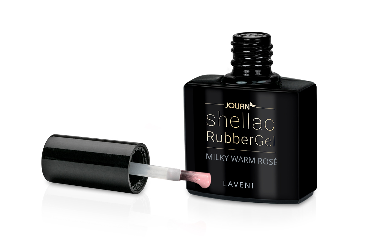 Jolifin LAVENI Shellac RubberGel - milky warm rosé 10ml