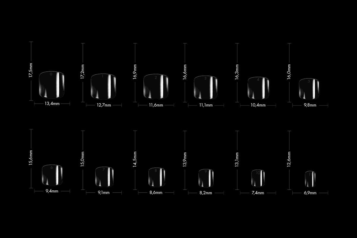 Jolifin 120er Tipbox Press-On square - extra short