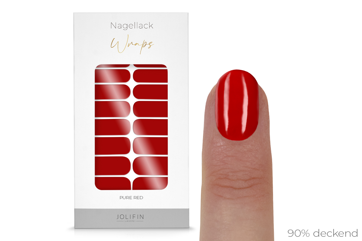 Jolifin LAVENI Nail Polish Wraps - pure red