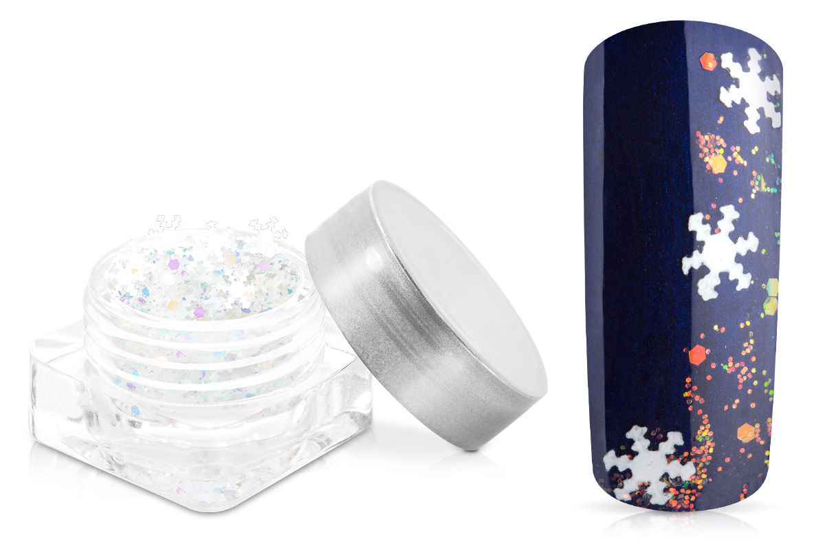 Jolifin Snowflake Glitter - white