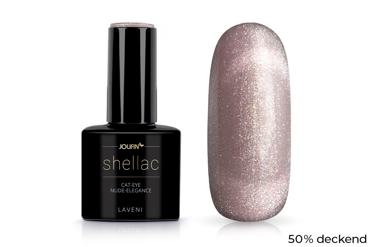 Jolifin LAVENI Shellac - Cat-Eye nude-elegance 10ml