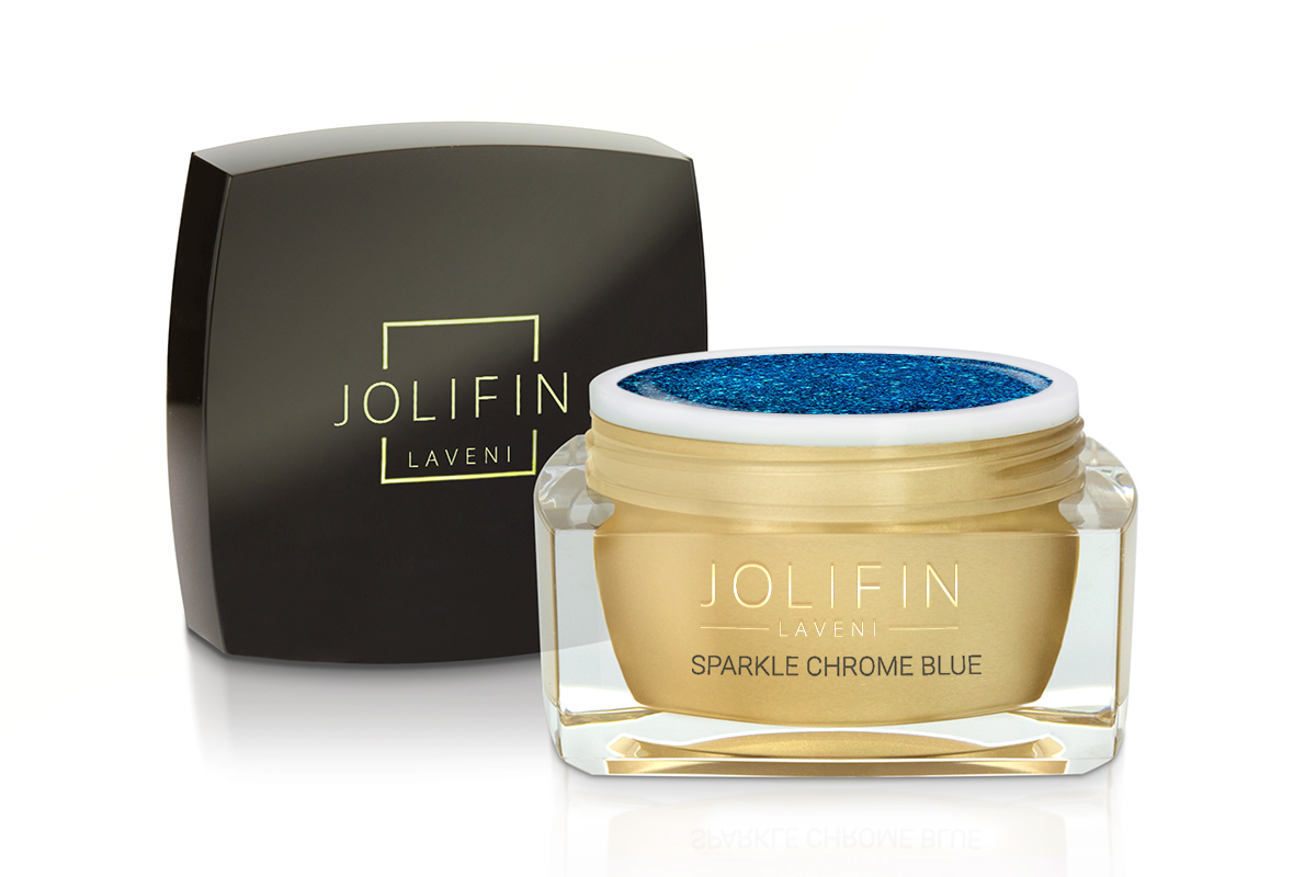 Jolifin LAVENI Farbgel - sparkle chrome blue 5ml