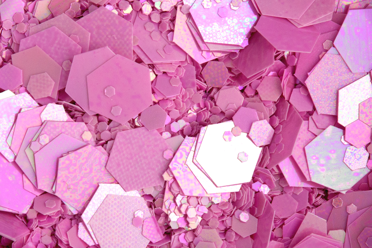 Jolifin Hexagon Glitter Matt - Aurora lavender