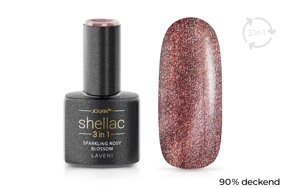 Jolifin LAVENI 3in1 Shellac - sparkling rosy blossom 10ml