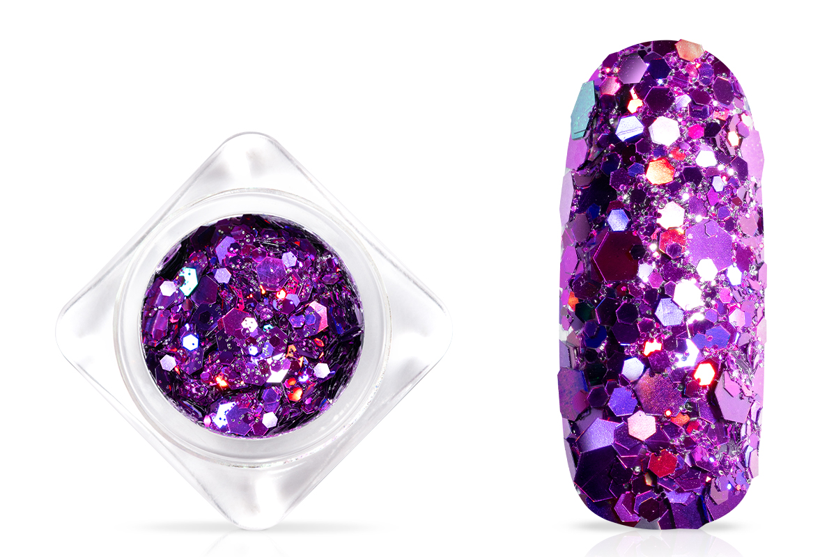 Jolifin Hexagon Glittermix - hologram purple