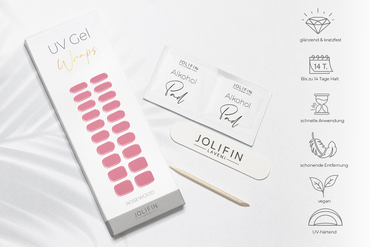 Jolifin LAVENI UV Gel-Wraps - rosewood