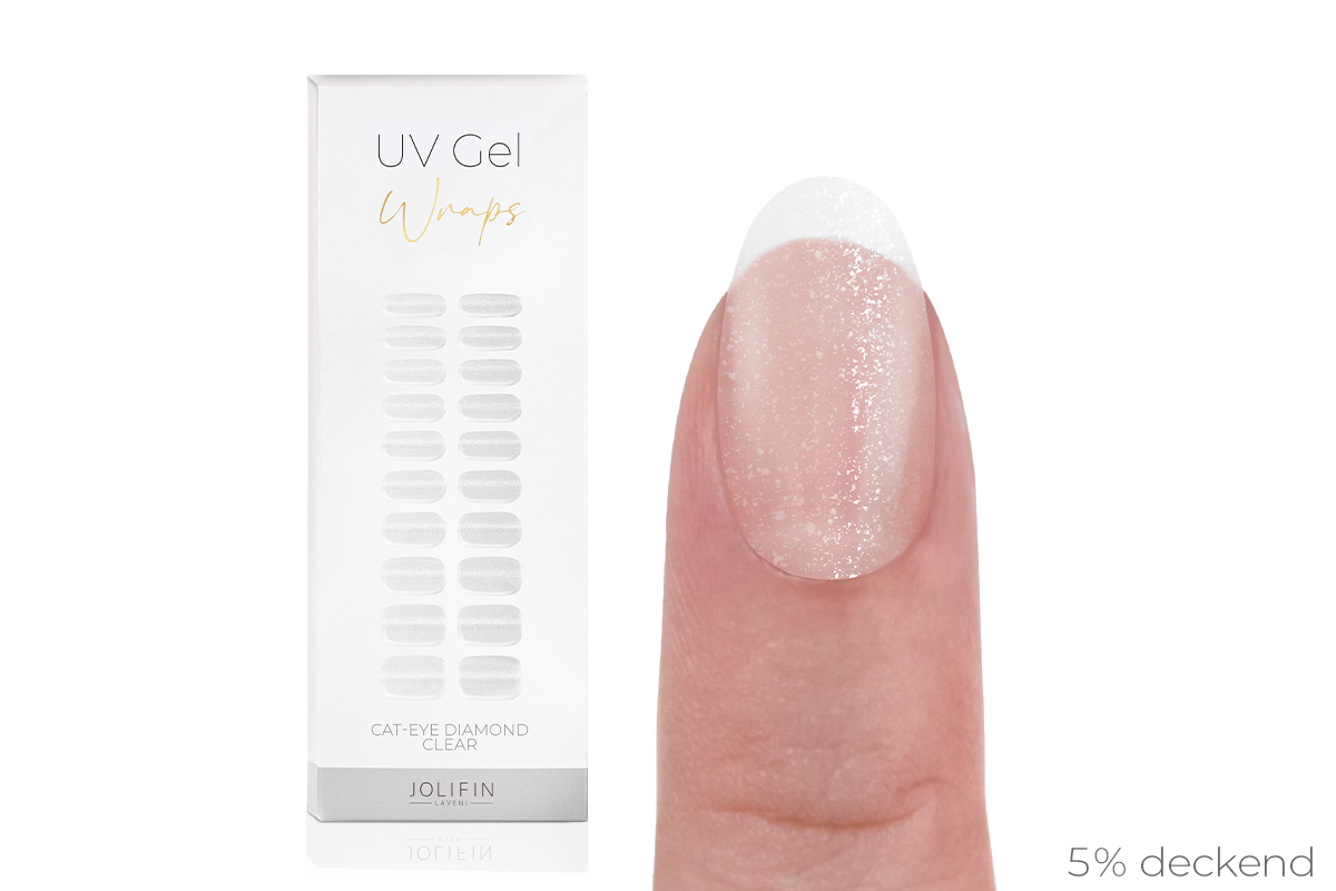Jolifin LAVENI UV Gel-Wraps - Cat-Eye diamond clear