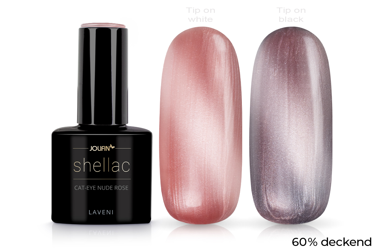 Jolifin LAVENI Shellac - Cat-Eye nude rose 10ml
