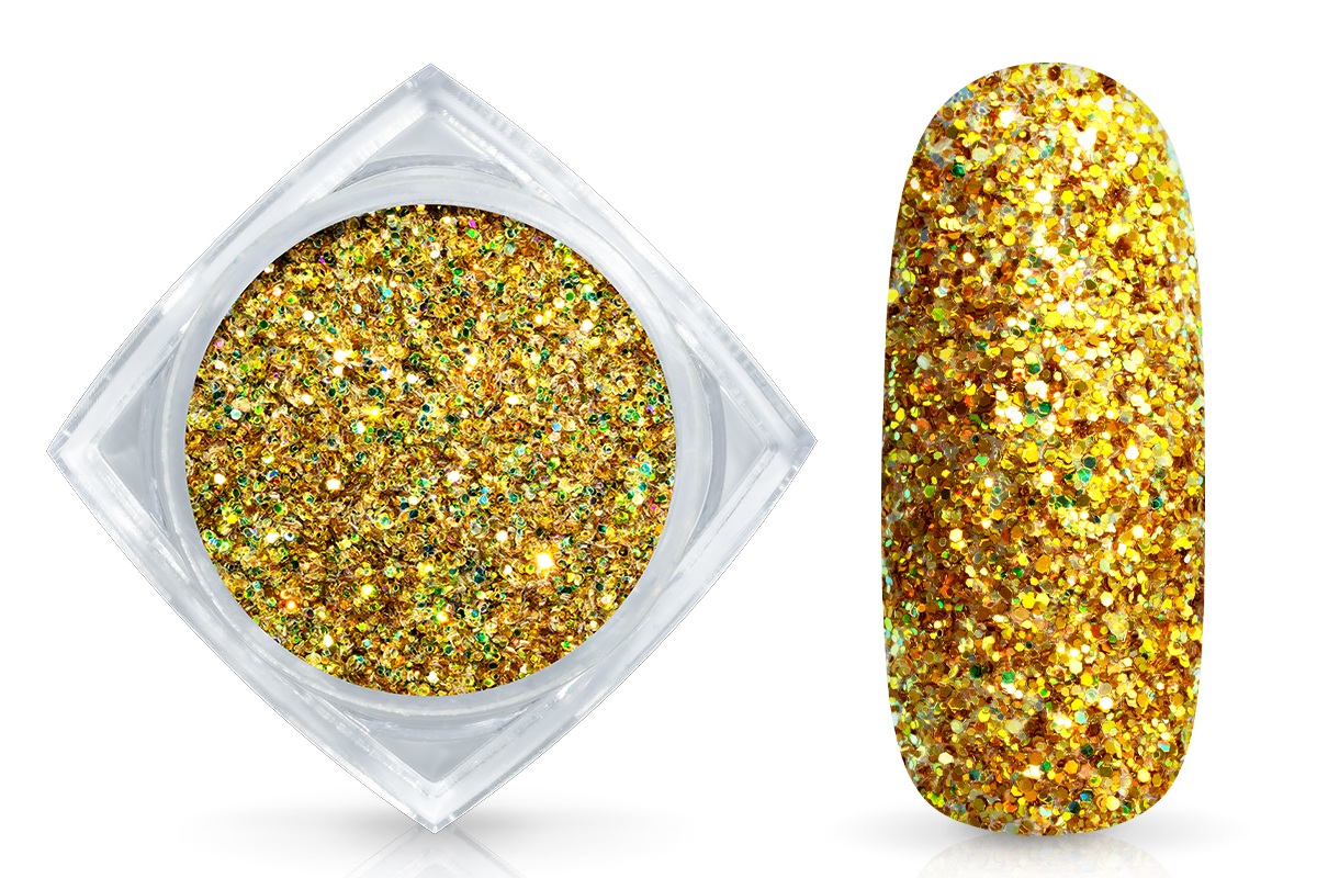 Jolifin Glitterpuder - hologramm gold