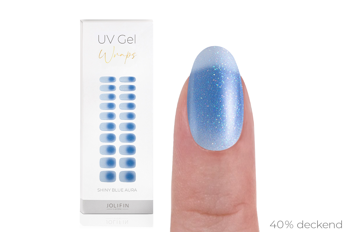 Jolifin LAVENI UV Gel-Wraps - shiny blue aura 