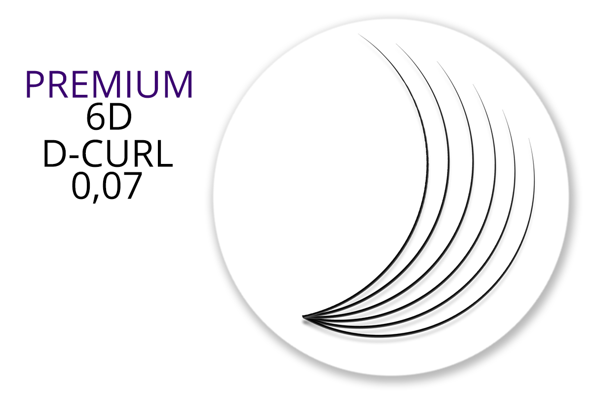 Premium MixBox - 6D Wimpernfächer D-Curl 0,07