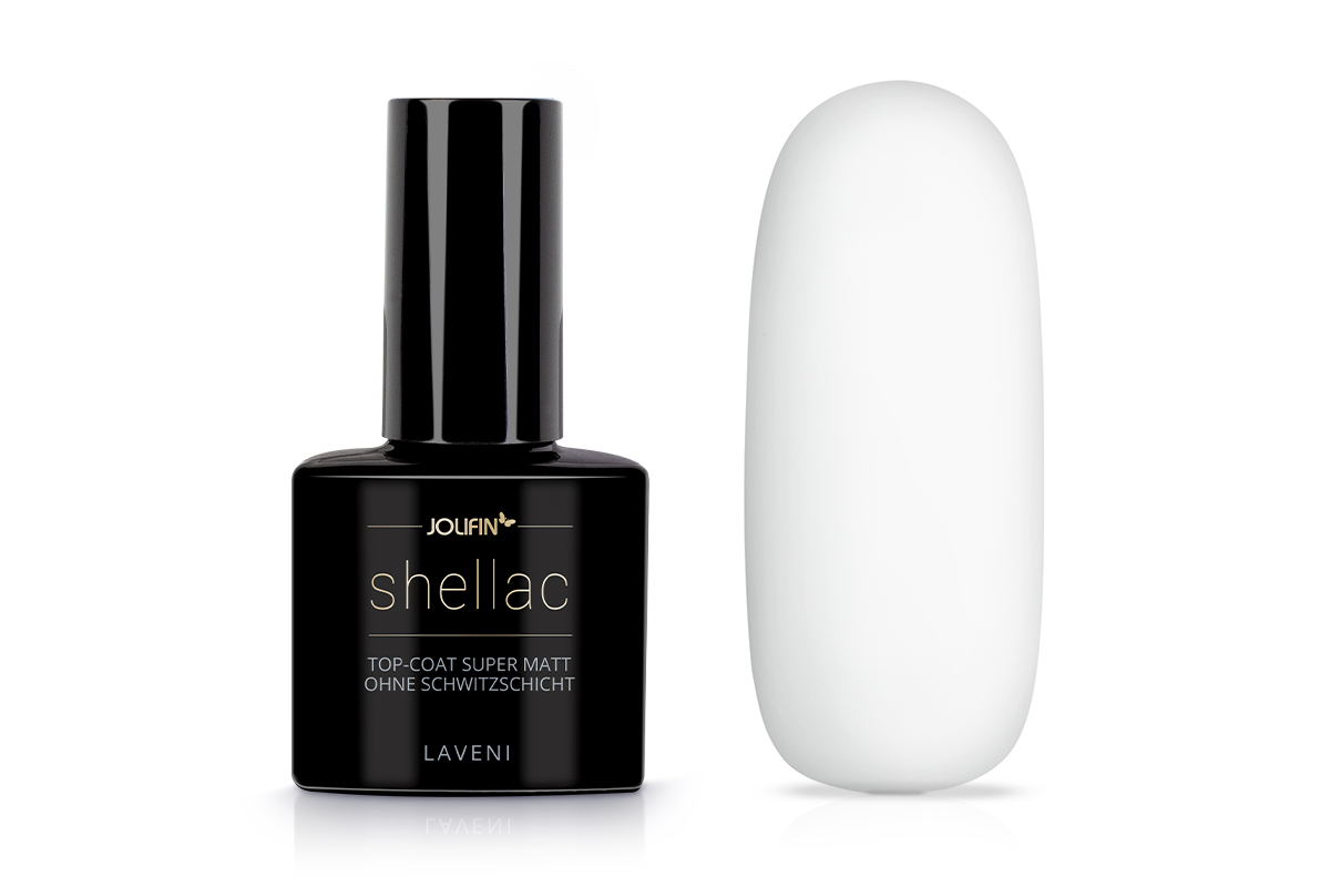 Jolifin LAVENI Shellac - Top-Coat super matt ohne Schwitzschicht 10ml