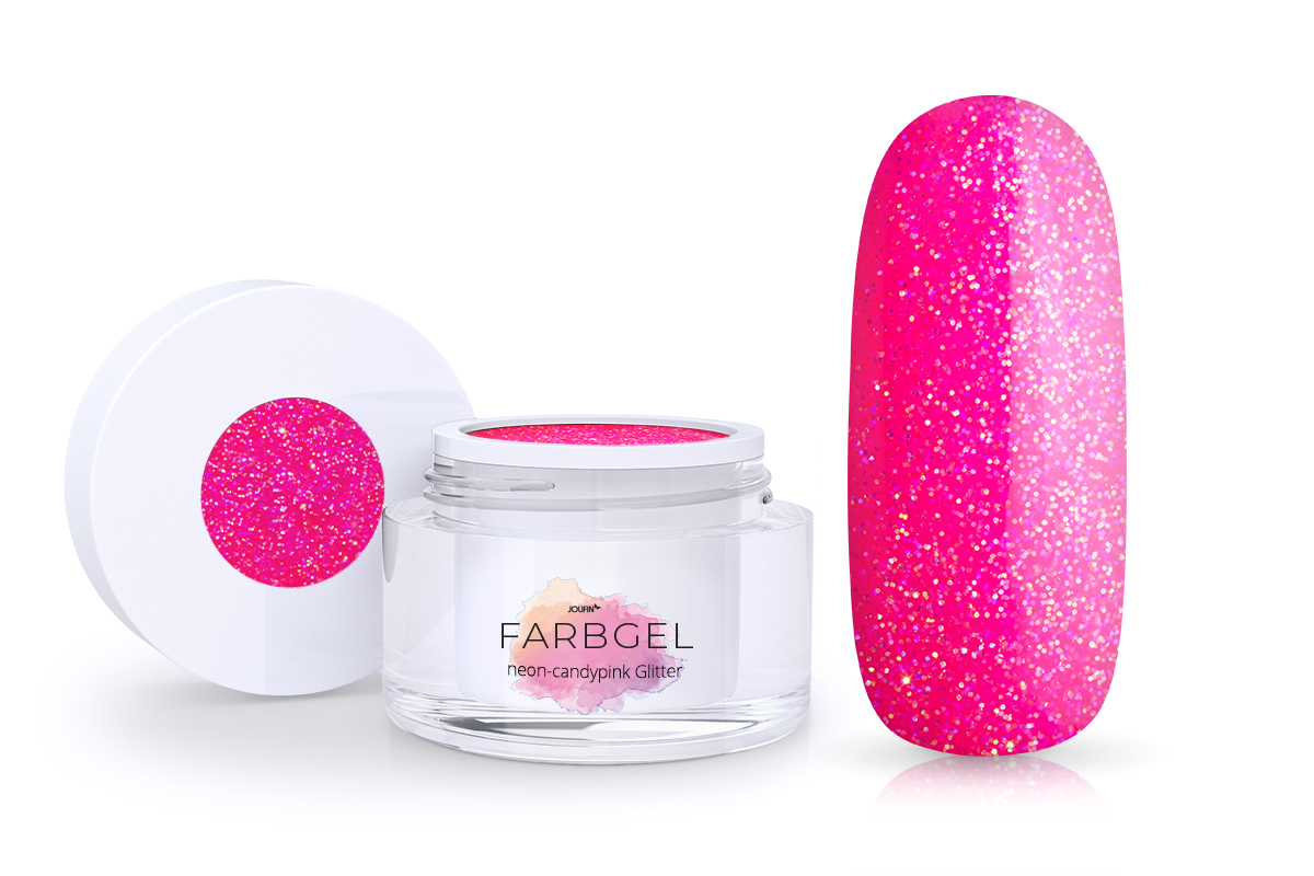 Jolifin Farbgel neon-candypink Glitter 5ml