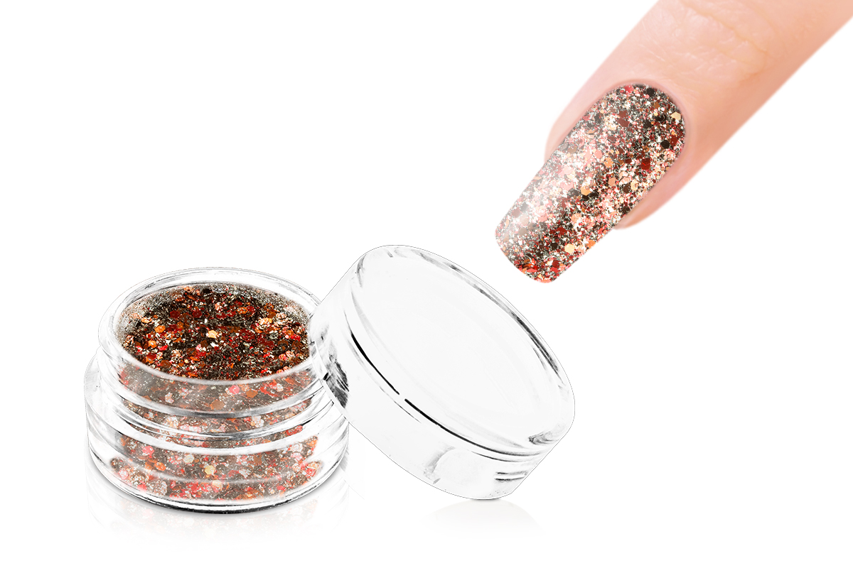 Jolifin LAVENI Glitterpuder Silver Glam - copper