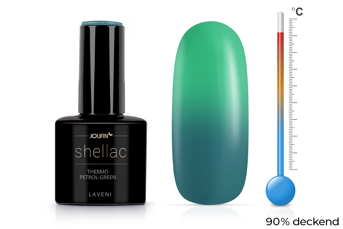Jolifin LAVENI Shellac - Thermo petrol-green 10ml