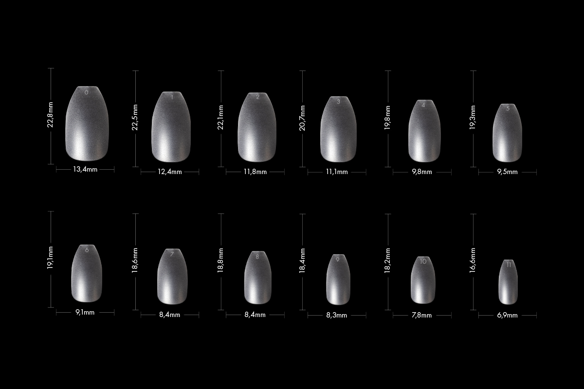 Jolifin 120 tip box Press-On Ballerina short - ultra thin