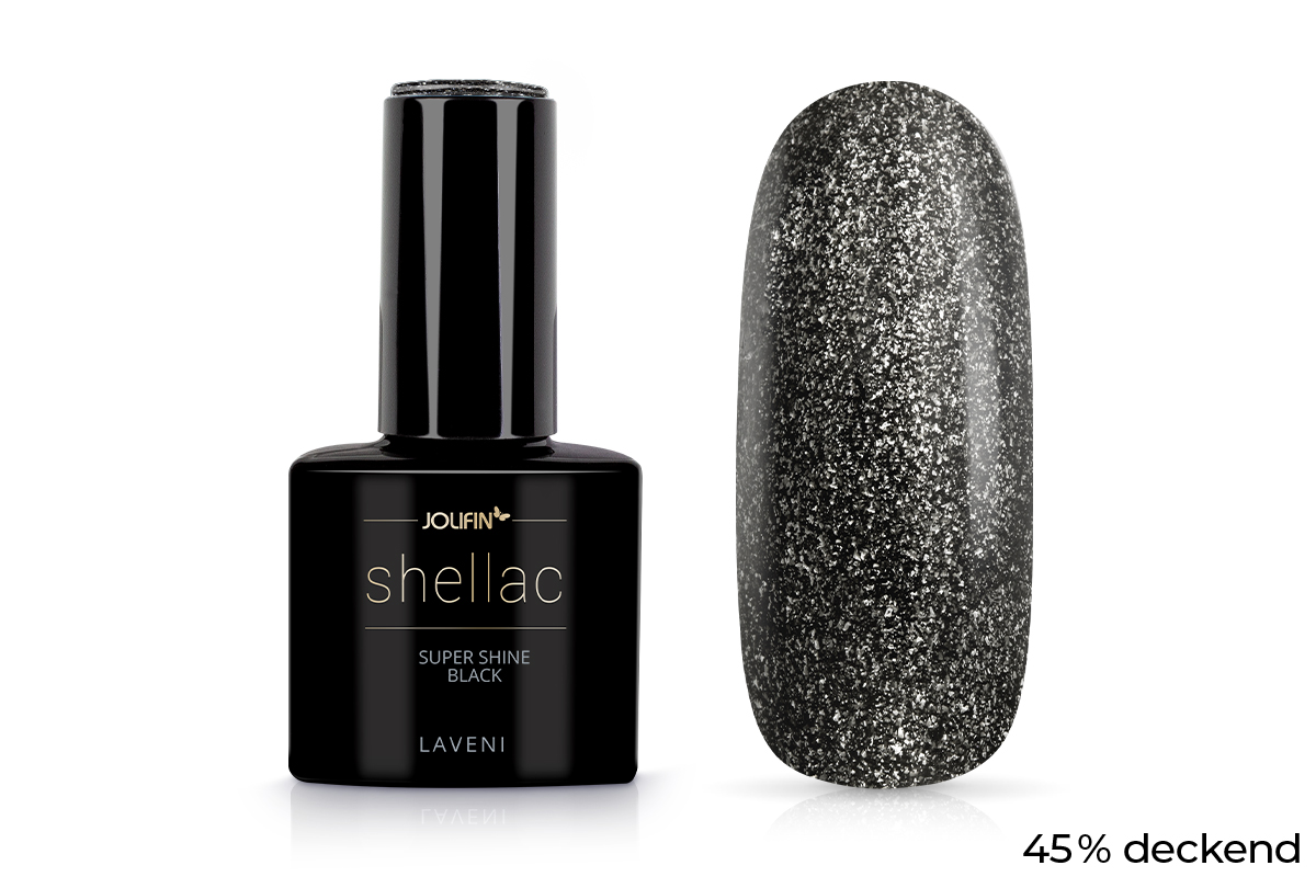 Jolifin LAVENI Shellac - super shine black 10ml