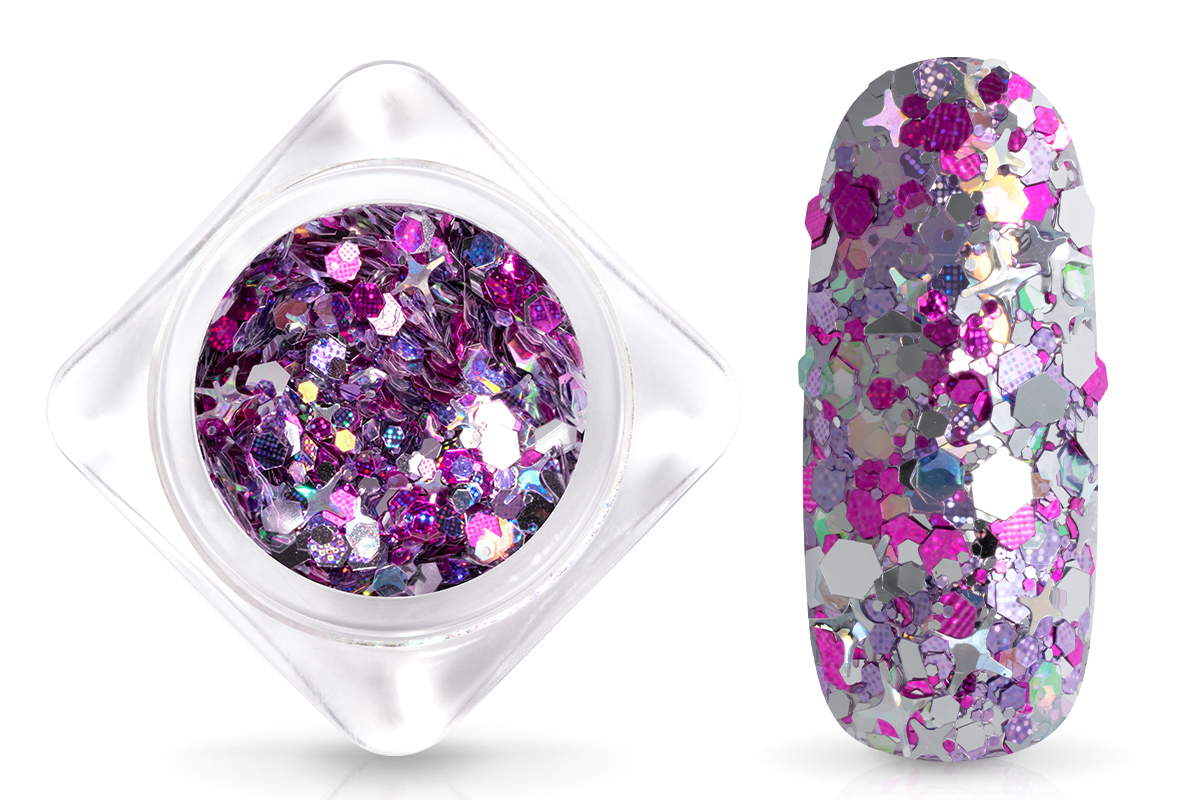 Jolifin Shooting Star Glitter - berry & silver