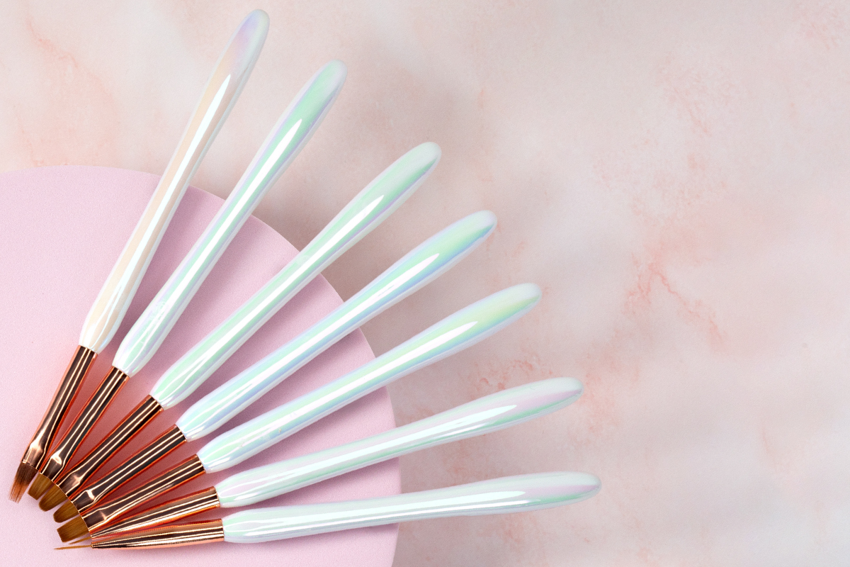 Jolifin Aurora Brush white - 3D & 4D Gel 2in1 Applicator