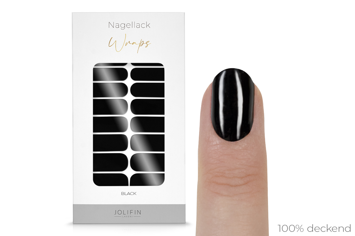 Jolifin LAVENI Nail Polish Wraps - black
