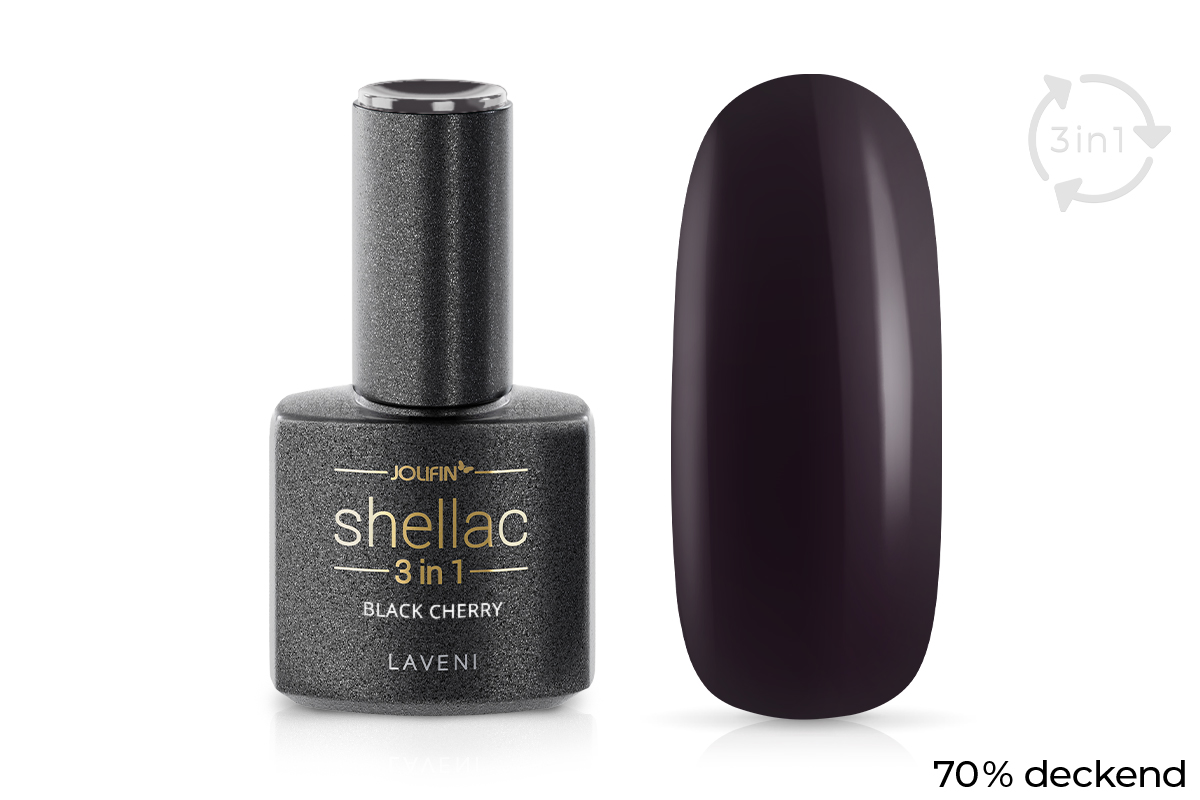 Jolifin LAVENI 3in1 Shellac - black cherry 10ml