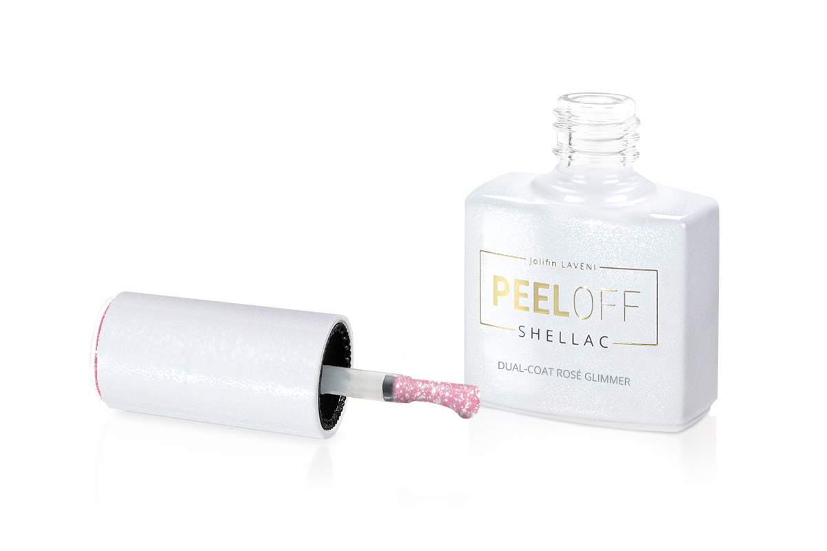 Jolifin LAVENI Shellac PeelOff - Dual-Coat rosé mica 10ml