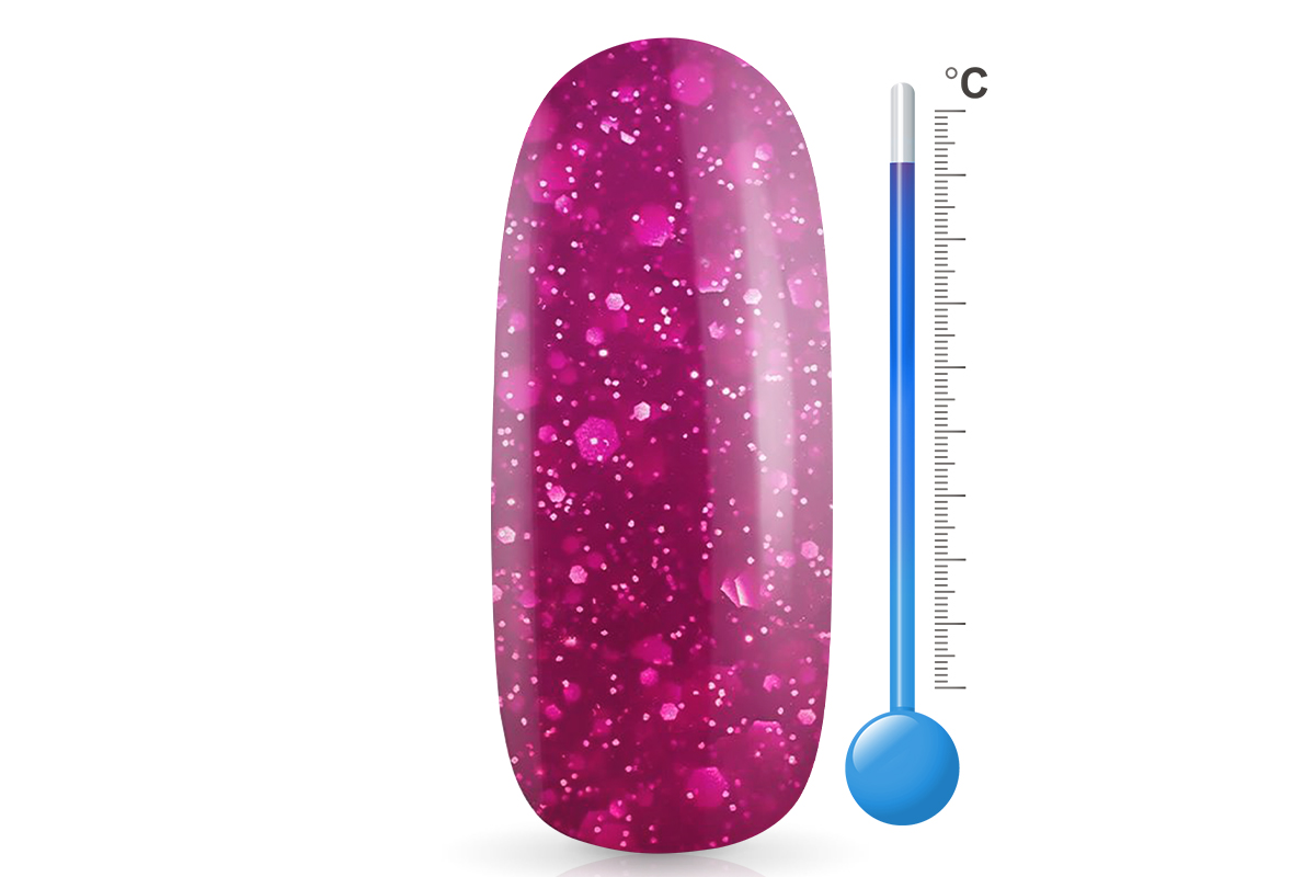 Jolifin LAVENI Shellac PeelOff - Thermo pink-white Glitter 10ml