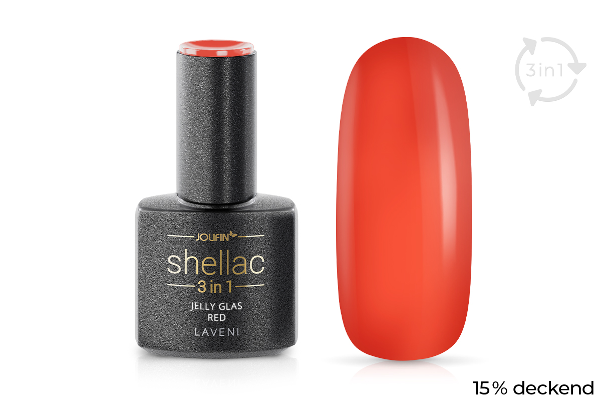 Jolifin LAVENI 3in1 Shellac - Jelly Glas red 10ml