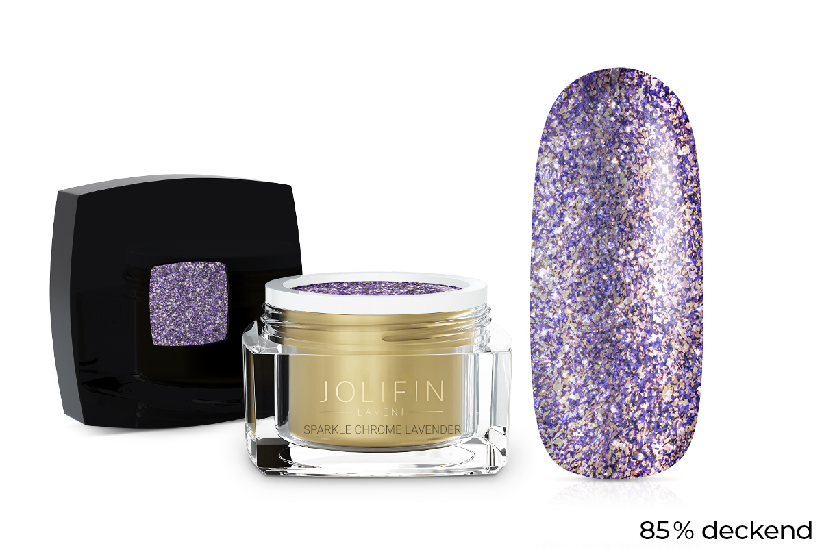 Jolifin LAVENI Farbgel - sparkle chrome lavender 5ml