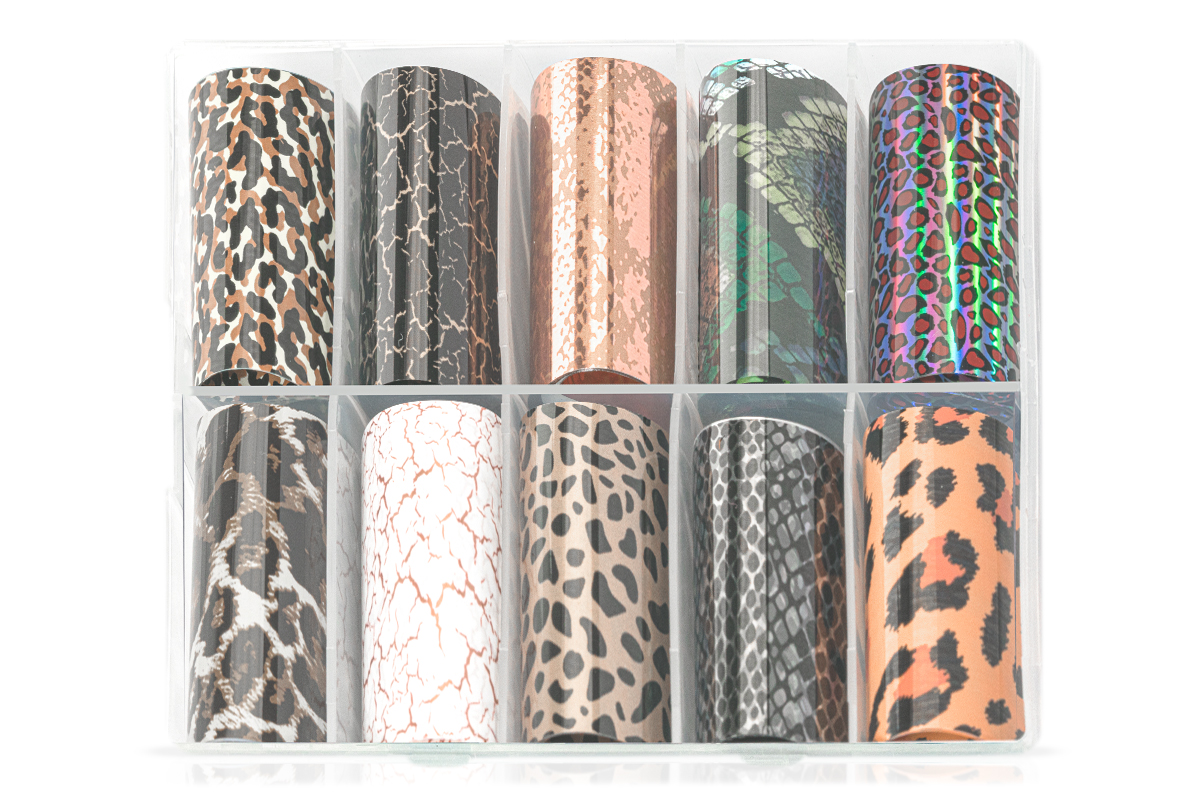 Jolifin Transfer-Nagelfolien Box - Animal print