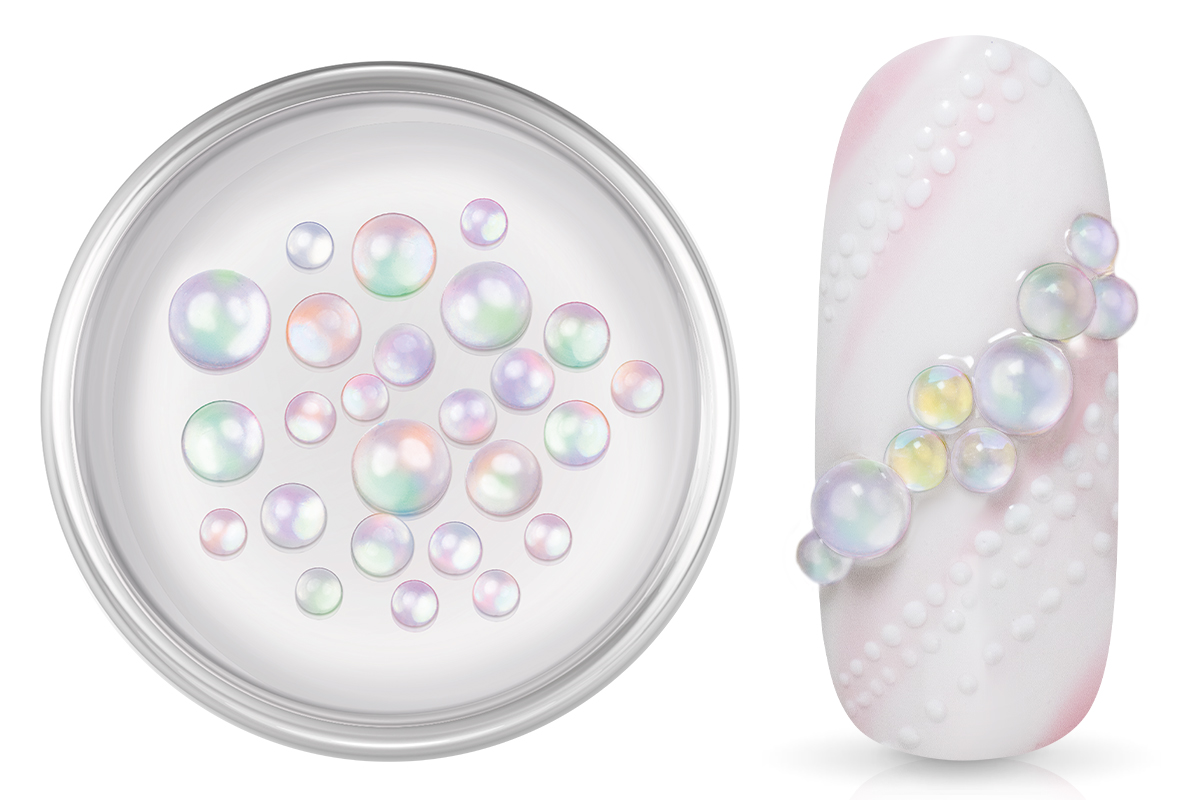 Jolifin Halbperlen - Bubbles clear purple