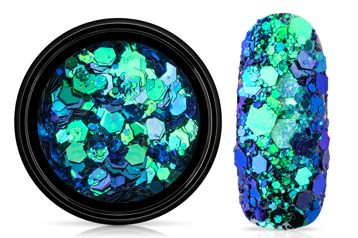 Jolifin LAVENI Chameleon Glittermix - ocean blue